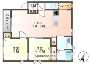 グレーシア平和【1階】の間取り