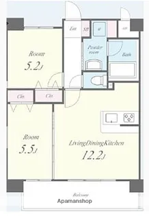 ホワイトアゲート博多【6階】の間取り
