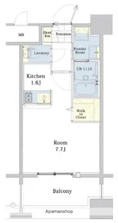 エンクレスト博多駅東Ⅱ【7階】の間取り