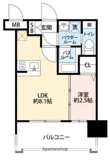 ドゥーエ赤坂【5階】の間取り