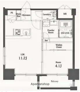 エンクレスト博多 THE TIME【11階】の間取り