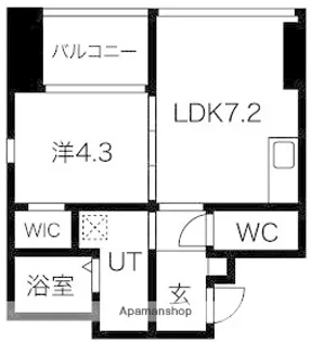 KAVKA TAKASAGO【802号室】の間取り