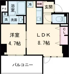 ヴァン ド メール唐人【6階】の間取り