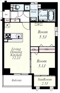 リュエール デュ ボヌール【5階】の間取り