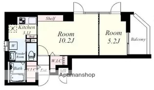 ヴァン ド メール唐人【3階】の間取り