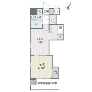 ジェイド博多【8階】の間取り