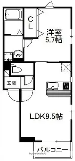 グランヒル竹下【1階】の間取り