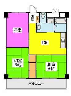 光ハイツ【203号室】の間取り