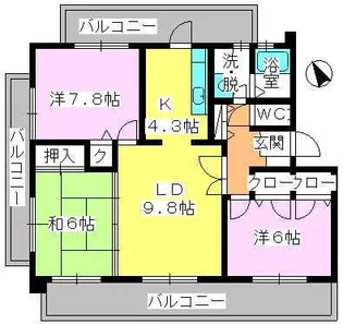 スカイヒルズ6【2階】の間取り