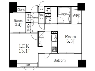 エンクレスト博多PREMIER【13階】の間取り