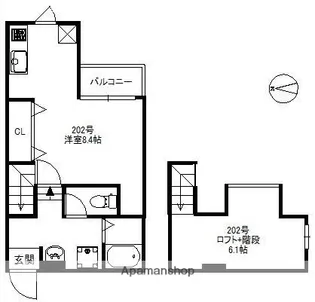 メゾンソレイユ那珂【2階】の間取り