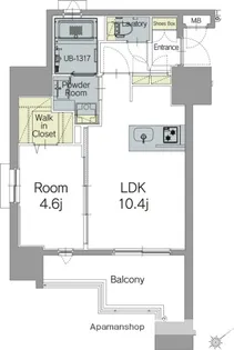 エンクレスト天神TERRACE【9階】の間取り