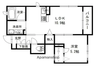 THE TERRACE 別府 B棟【1階】の間取り