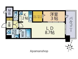 ルミエール大橋駅南【303号室】の間取り