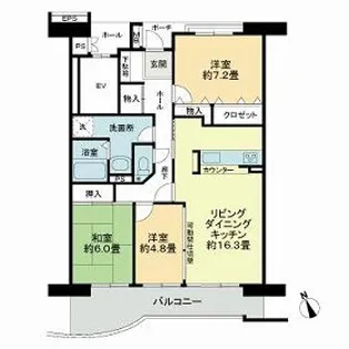 西福岡マリナタウンイーストコート【0802号室】の間取り