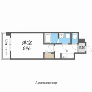 S−RESIDENCE大橋FLUSS【1304号室】の間取り