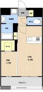 VALENTIA天神東【1201号室】の間取り