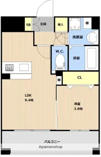 LIBTH南福岡【402号室】の間取り