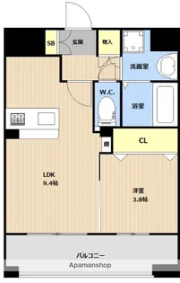 LIBTH南福岡【303号室】の間取り