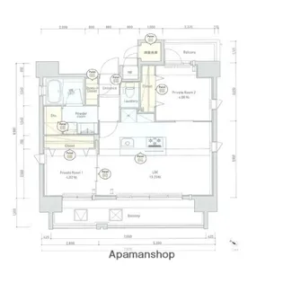 ネストピア渡辺通【12階】の間取り