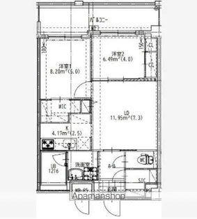 QUINTET MINAMI FUKUOKA【7階】の間取り
