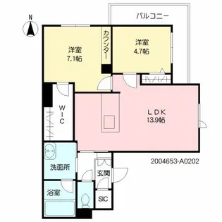 GRANDIR【202号室】の間取り