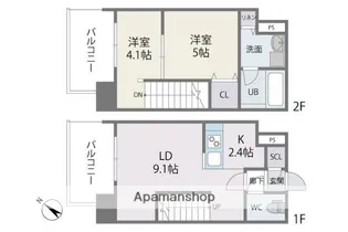 MODERN PALAZZO博多駅南AXIA【6階】の間取り