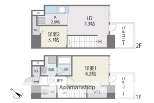 MODERN PALAZZO博多駅南AXIA【1202号室】の間取り
