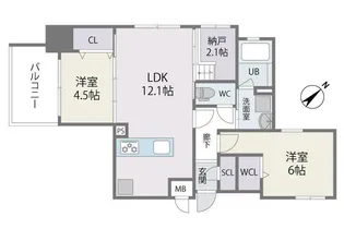 MODERN ASPIRATION 平尾駅前【6階】の間取り