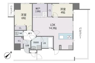 MODERN ASPIRATION 平尾駅前【4階】の間取り