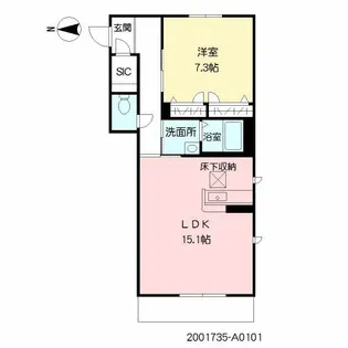 シャーメゾン西新7丁目【1階】の間取り