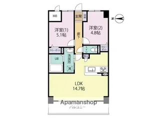 エルグランド博多の杜【1階】の間取り