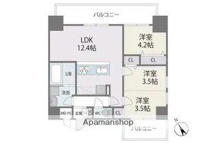 MODERN PALAZZO博多駅東【11階】の間取り