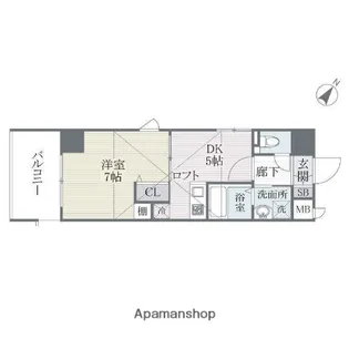 QREST博多東Ⅱ【9階】の間取り