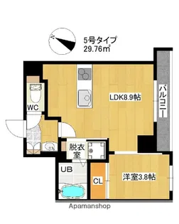 ADORE 六本松 PROUD【5階】の間取り