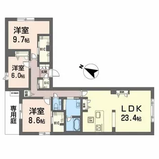 シャーメゾン西高宮【102号室】の間取り