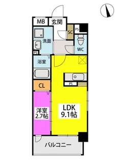 グラン ソレイユ井尻駅前【5階】の間取り
