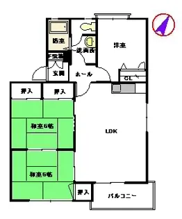 コートヴェール南片江Ⅱ L棟【2階】の間取り