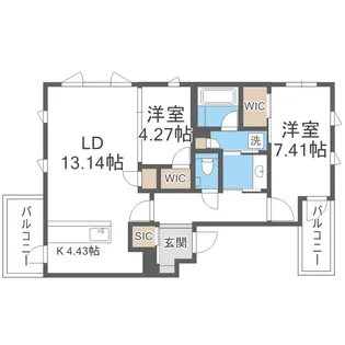 S-RESIDENCE平尾WEST【3階】の間取り