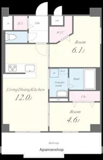 Pisces東比恵【5階】の間取り
