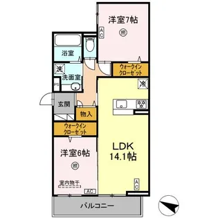 DーROOM KAWAZOE【3階】の間取り