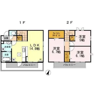 グリシーナ【1階】の間取り