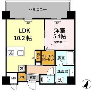 グランデール博多【9階】の間取り