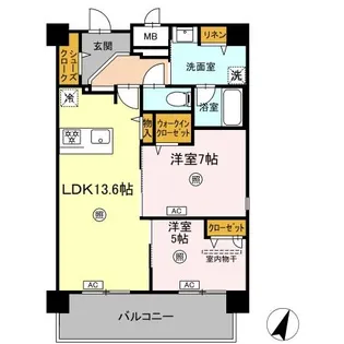 グランデール博多【9階】の間取り