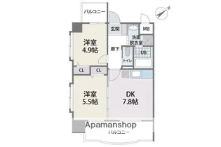 SーFORT箱崎東【8階】の間取り