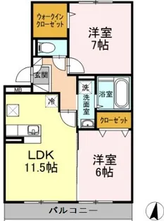 コアロード今宿 B棟【3階】の間取り