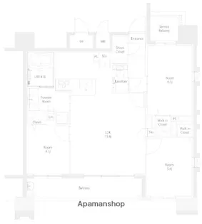 エンクレスト博多EXCEED【13階】の間取り