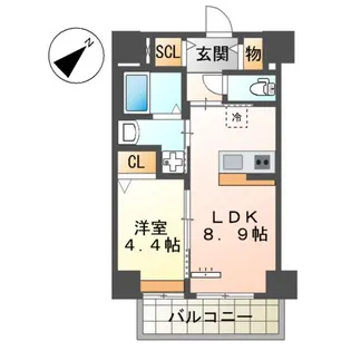 セラヴィ箱崎【1階】の間取り