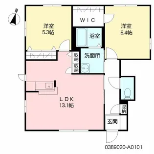 フォーゲル・ハピネス A棟【101号室】の間取り