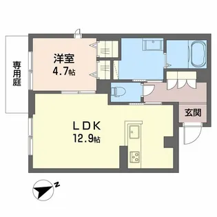 シャーメゾン六本松南【1階】の間取り